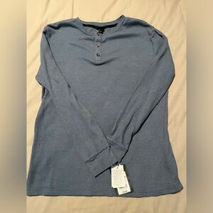 Blue Henley long sleeve - YL